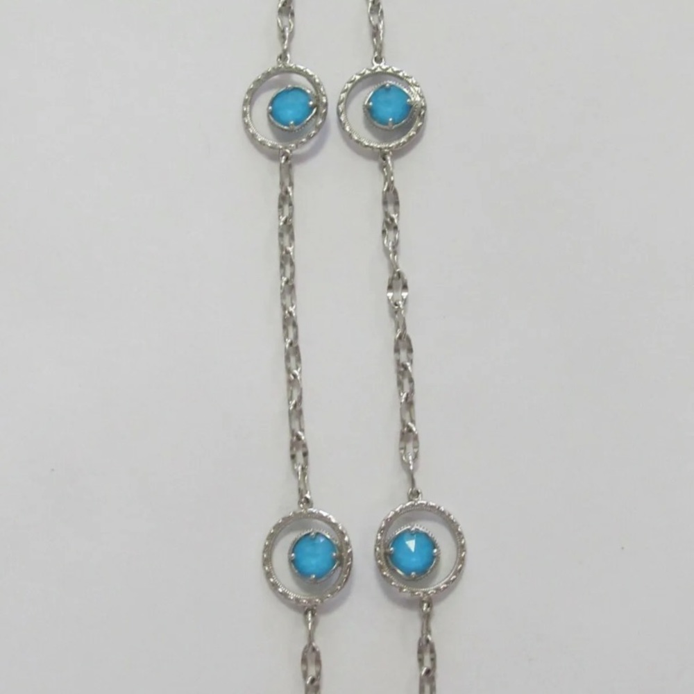 Tacori blooms Neo turquoise 5 stations 925 rare necklace. - Picture 5 of 6